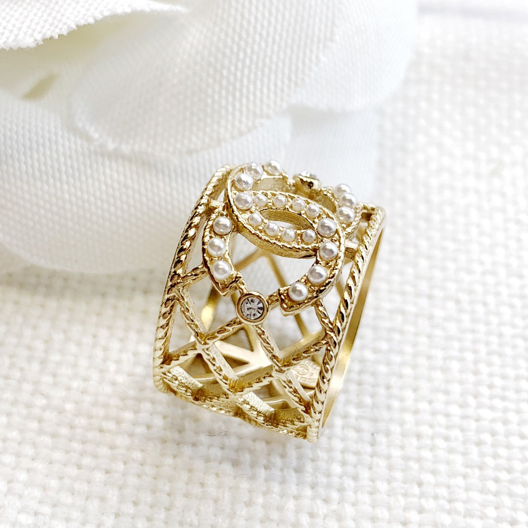 Bague Perle Grille