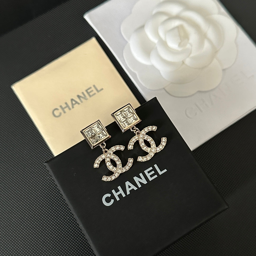 Pendientes de Diamantes Cuadrados Vintage
