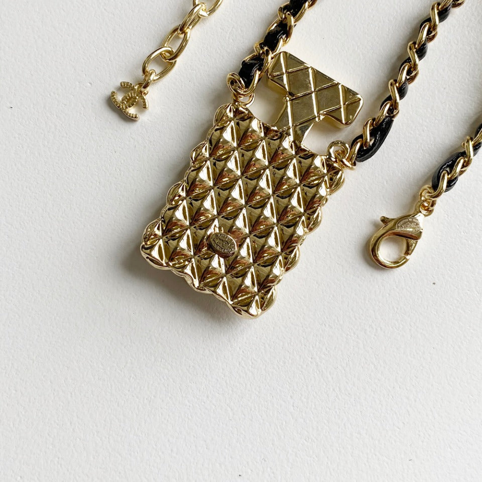 Collier en cuir avec pendentif flacon de parfum