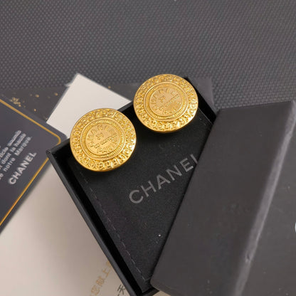 Boucles d'oreilles rondes estampées vintage