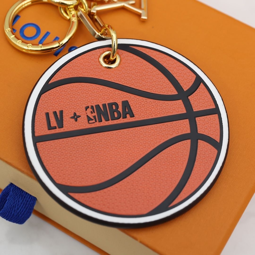 Porte-clés pendentif en cuir de basketball