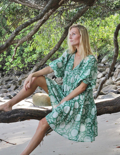 Robe Courte Émeraude Neera - Doublée