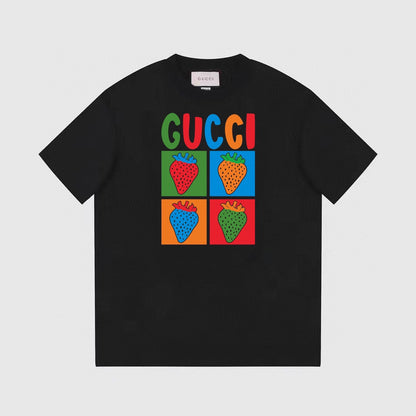 T-shirt quatre carreaux imprimé fraise