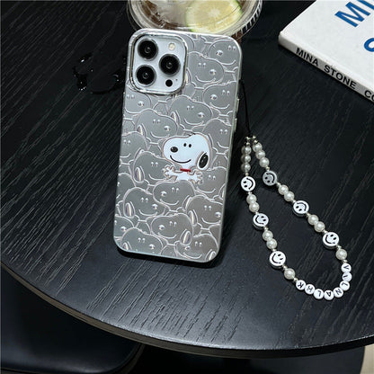 Funda con diseño de perro chapada en oro rosa