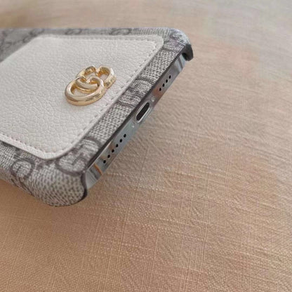 Porte-cartes en cuir à étiquette Monogramme