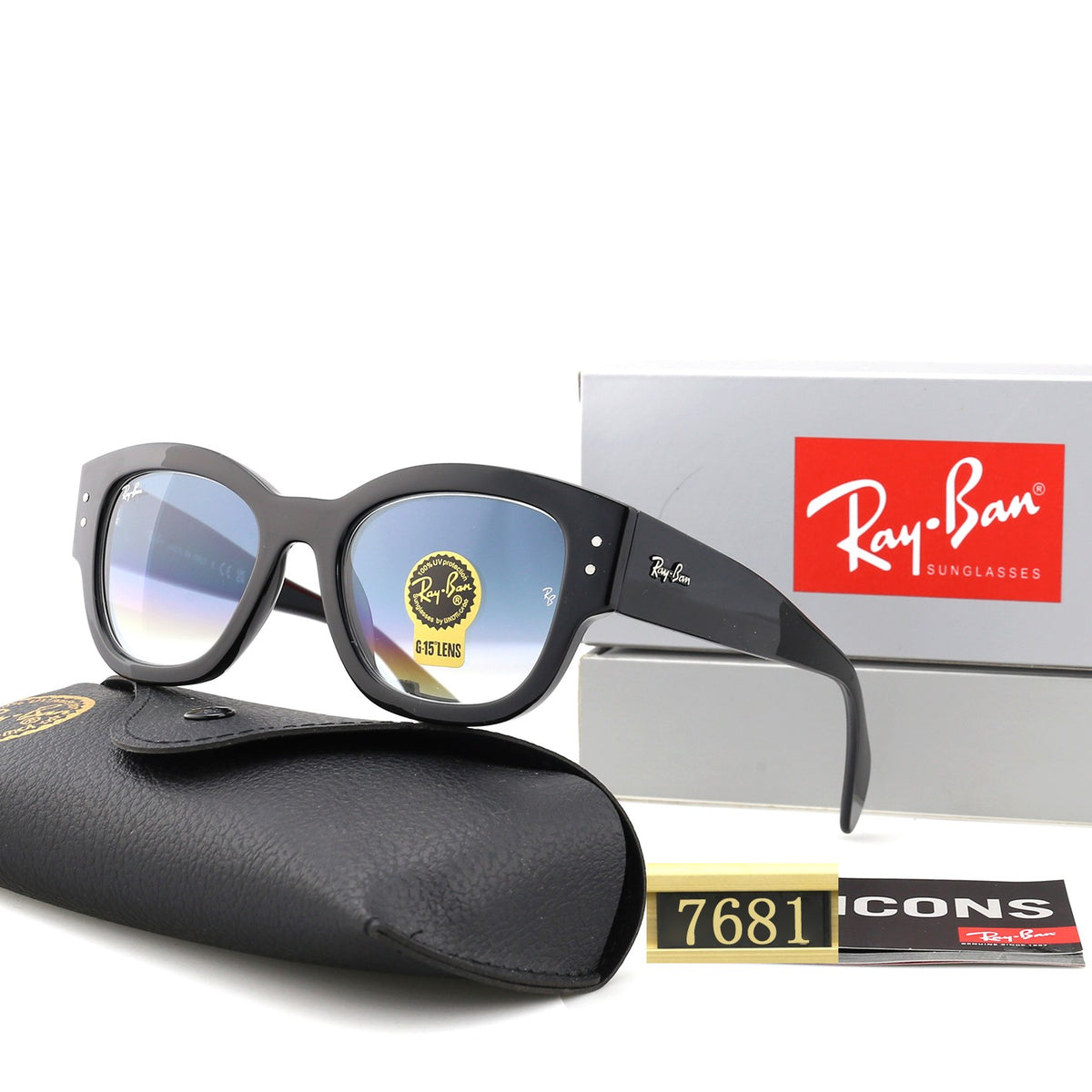 Classic Thick Square Frame Sunglasses - 7681