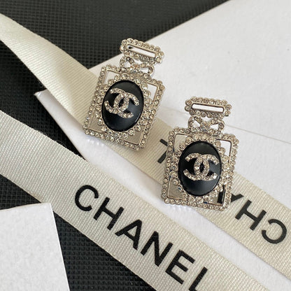 Pendientes Premium de Botella de Perfume con Diamantes