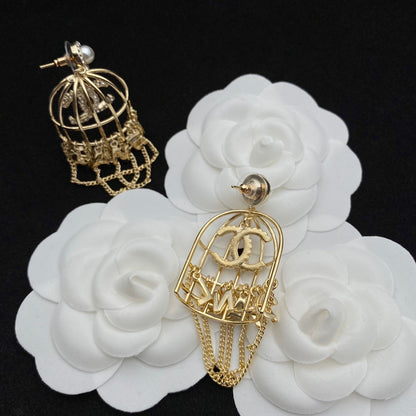 Pendientes de cadena Jaula de pájaros