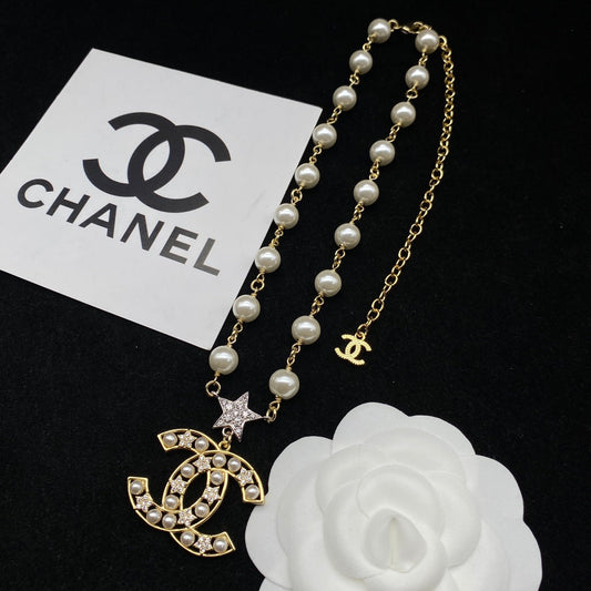 Collar ajustable de perlas Temperament Star
