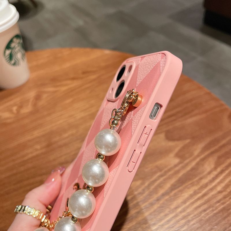 Estuche de Cuero con Pulsera de Cadena de Perlas