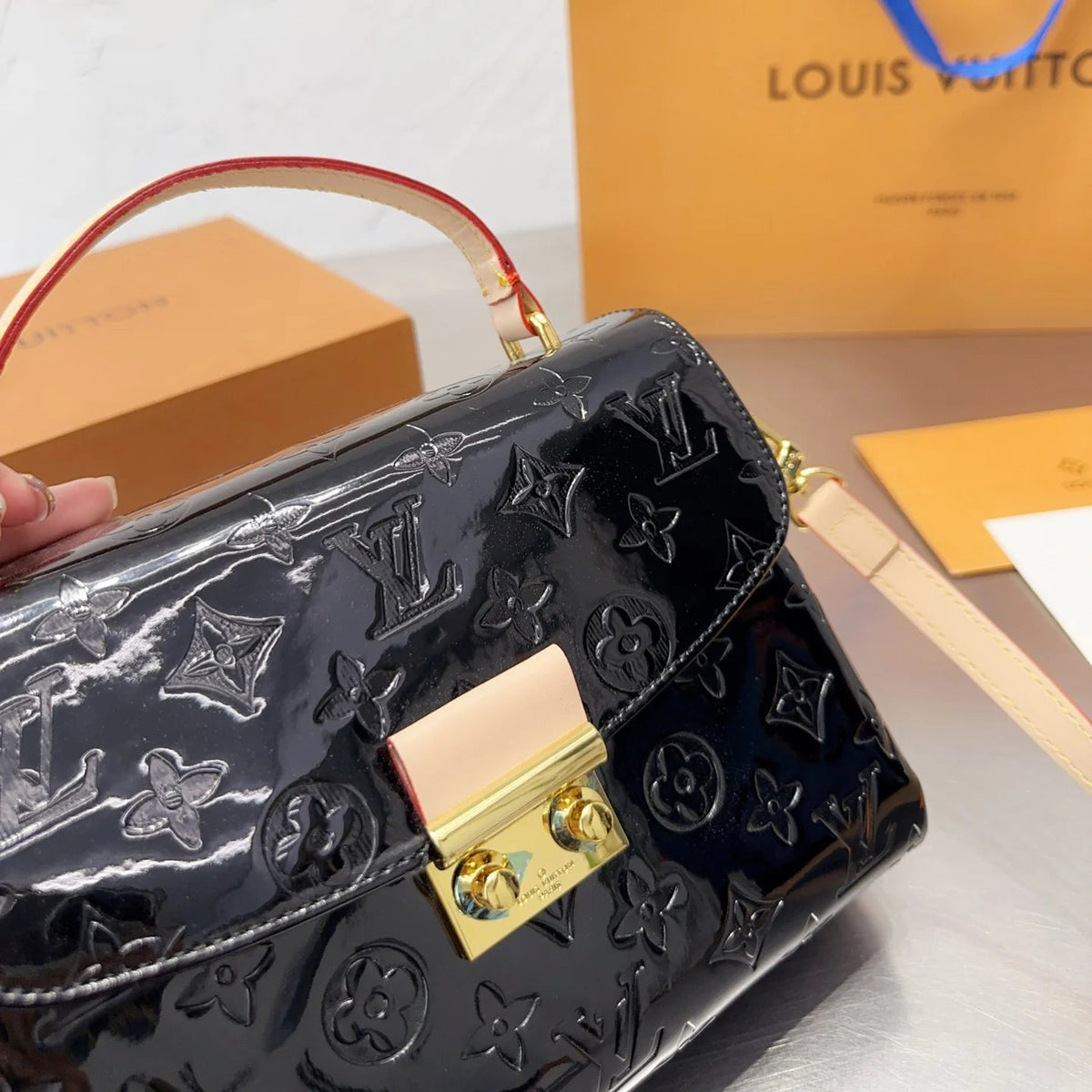 Patent Leather Tassel Bag