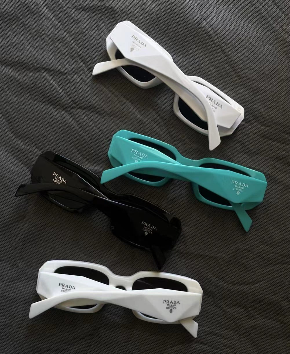 Lunettes de soleil polygonales rétro unisexe