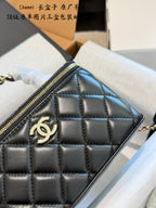 Black Quilted Mini Box Bag | Black & Gold 🖤