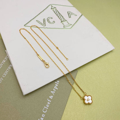 White Shell Diamond Necklace