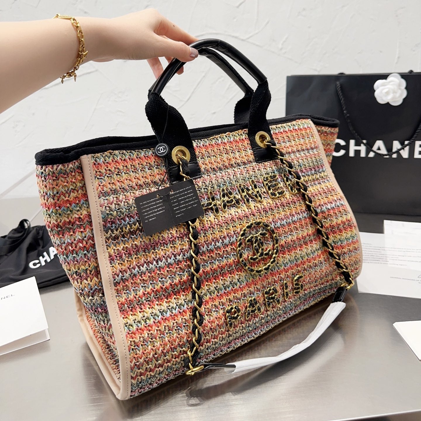 Sac de courses en paille tendance