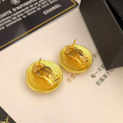 Pendientes redondos dorados vintage