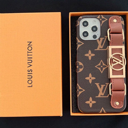 Étui-bracelet en cuir imprimé monogramme
