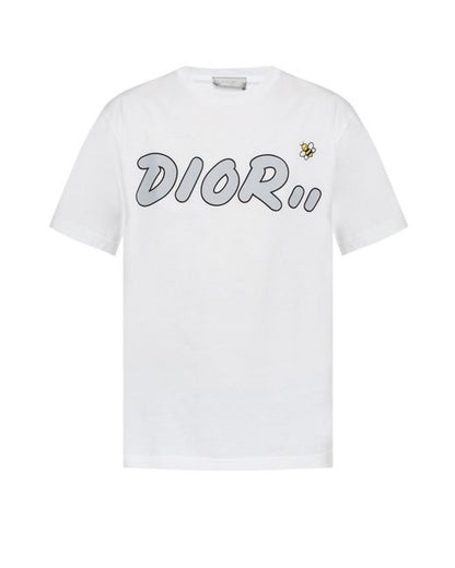 T-shirt noir imprimé rose