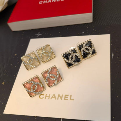 Boucles d'oreilles élégantes en pierre précieuse 3 couleurs