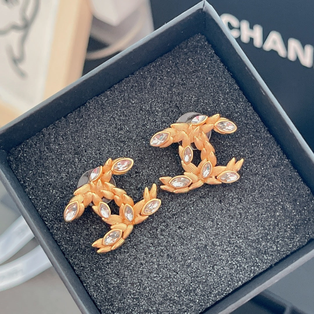 Pendientes de diamante en forma de espiga de arroz