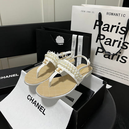 Sandalias de perlas con diseño de moda