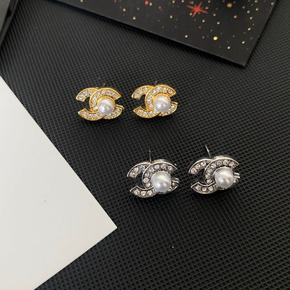 Aretes retro de perlas mini