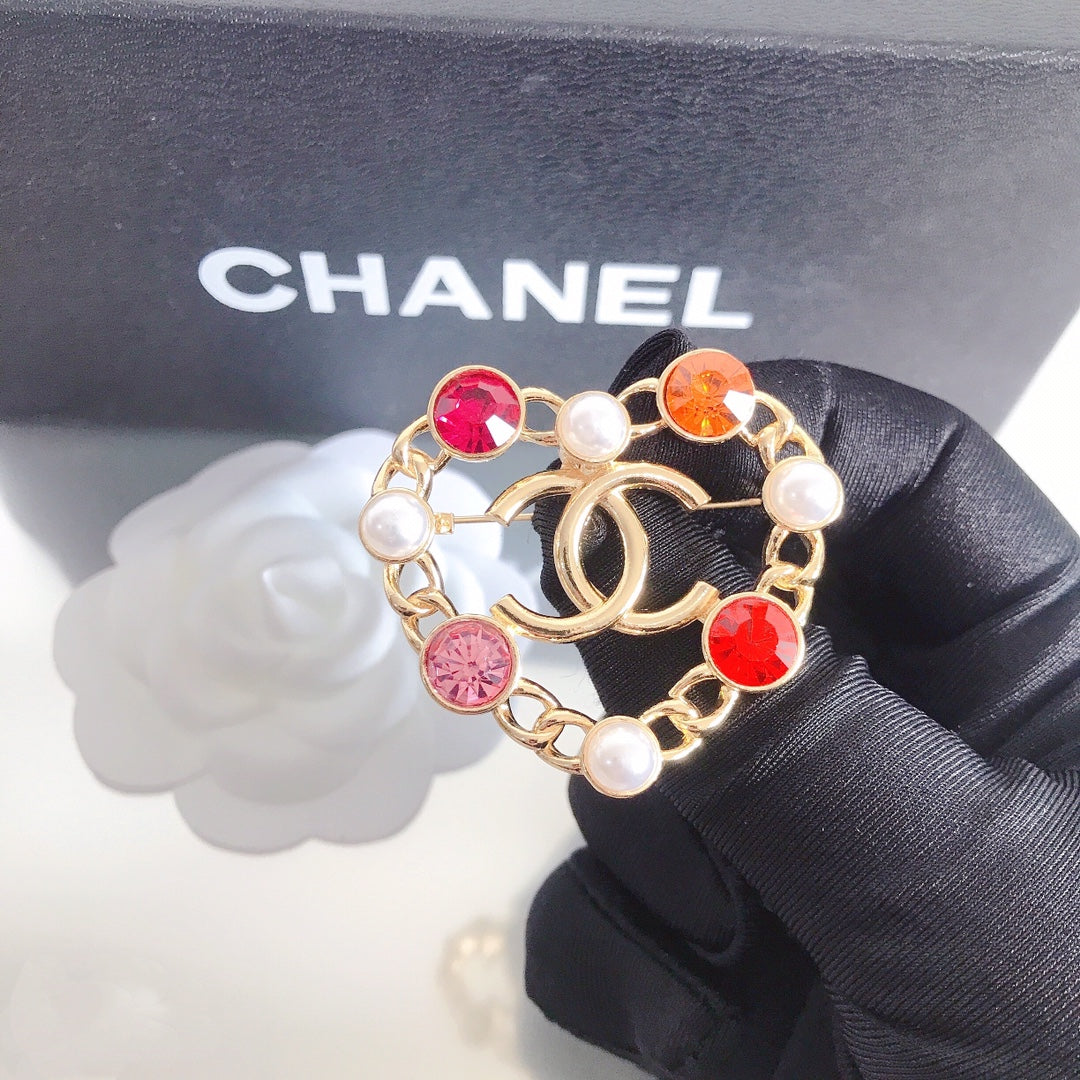 Broche Cœur Diamant Coloré