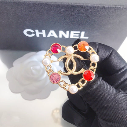 Broche Cœur Diamant Coloré