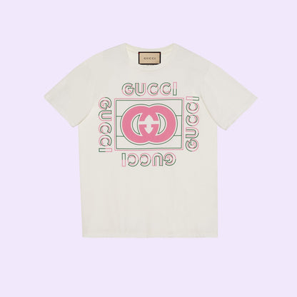 T-SHIRT imprimé vintage rose