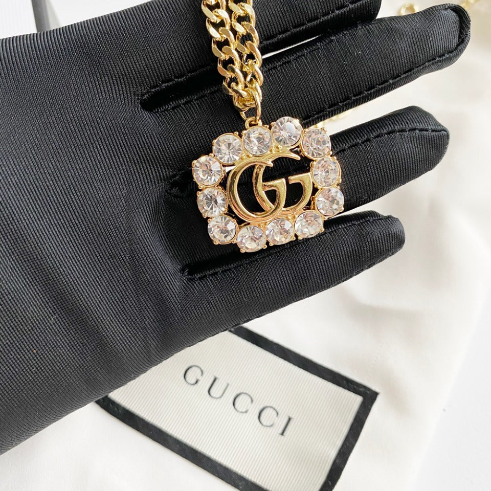 Double G Crystal Diamond Necklace