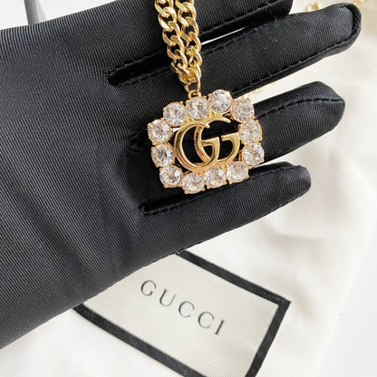 Double G Crystal Diamond Necklace