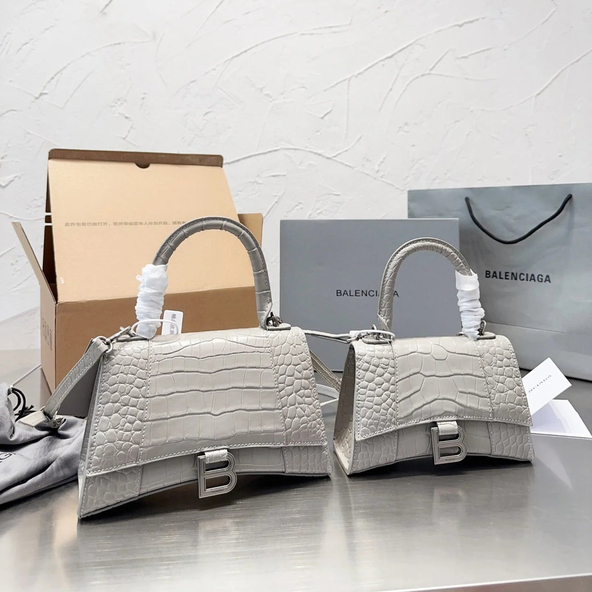 Crocodile Effect Tote Crossbody Bag