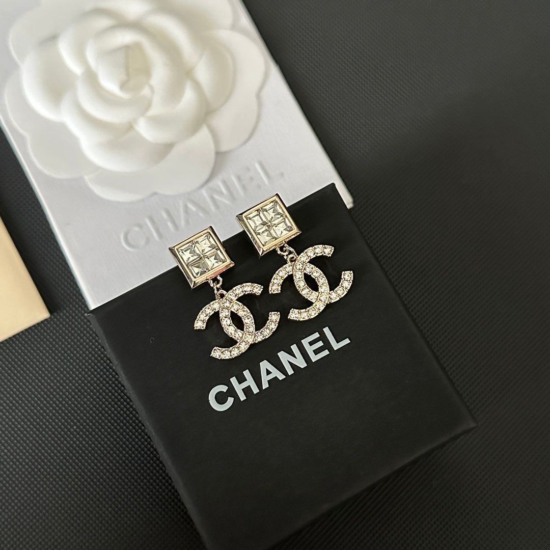 Pendientes de Diamantes Cuadrados Vintage