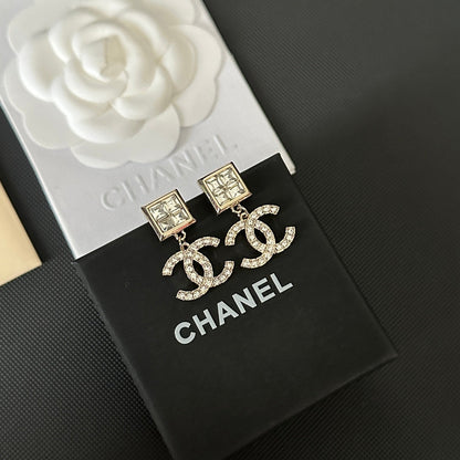 Pendientes de Diamantes Cuadrados Vintage