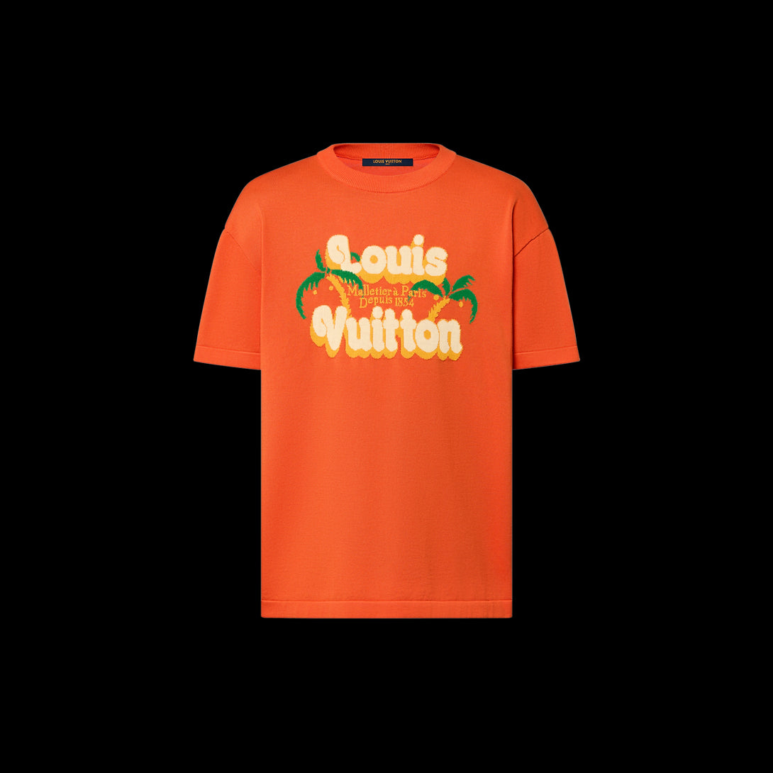 T-shirt en tricot motif cocotiers