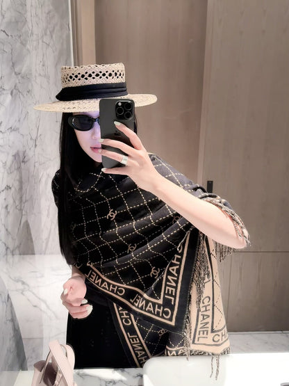 ✨ 2026 New Diamond Jacquard Cashmere Scarf – Soft, Elegant & Luxurious