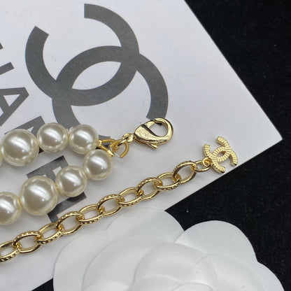 Élégant collier double perle