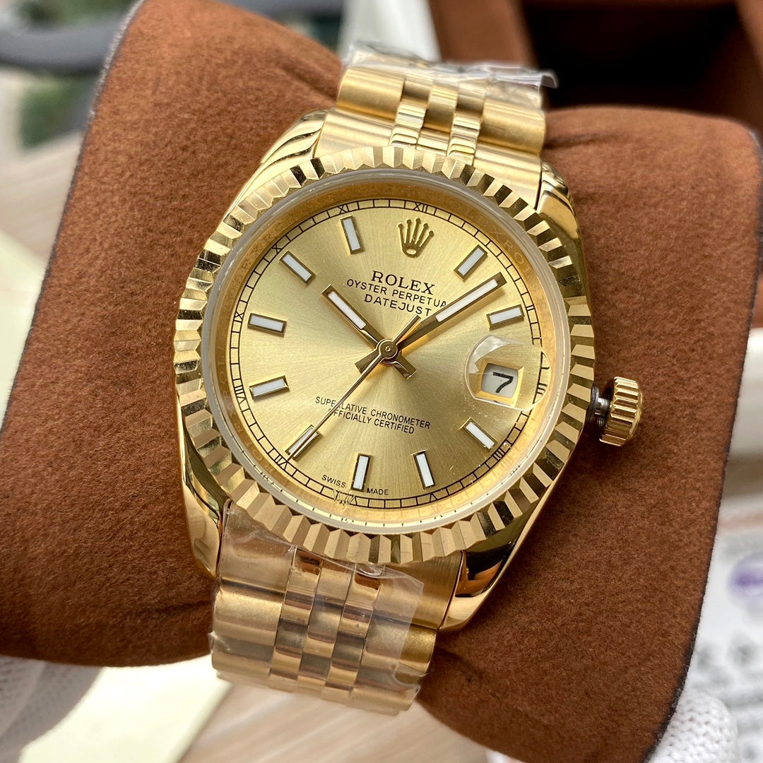 4-Style Luxury Collection (Silver, Two-Tone & Gold-Tone), Elegant Roman Numerals & Fluted Bezel