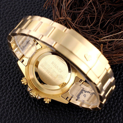 Premium Stainless Steel Mechanical Chronograph Watch 7 Color Options Classic Sport Luxury Style