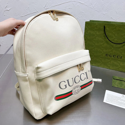 Leather Printed Backpack