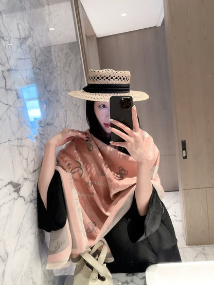 2026 New Handwritten Heart Cashmere Scarf – Playful Graffiti Design, Soft & Cozy Winter Wrap