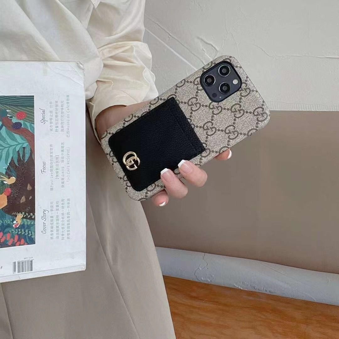 Porte-cartes en cuir à étiquette Monogramme