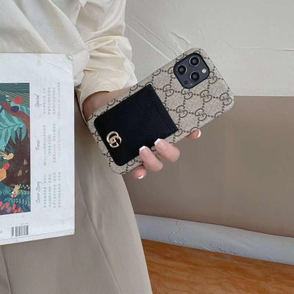 Porte-cartes en cuir à étiquette Monogramme