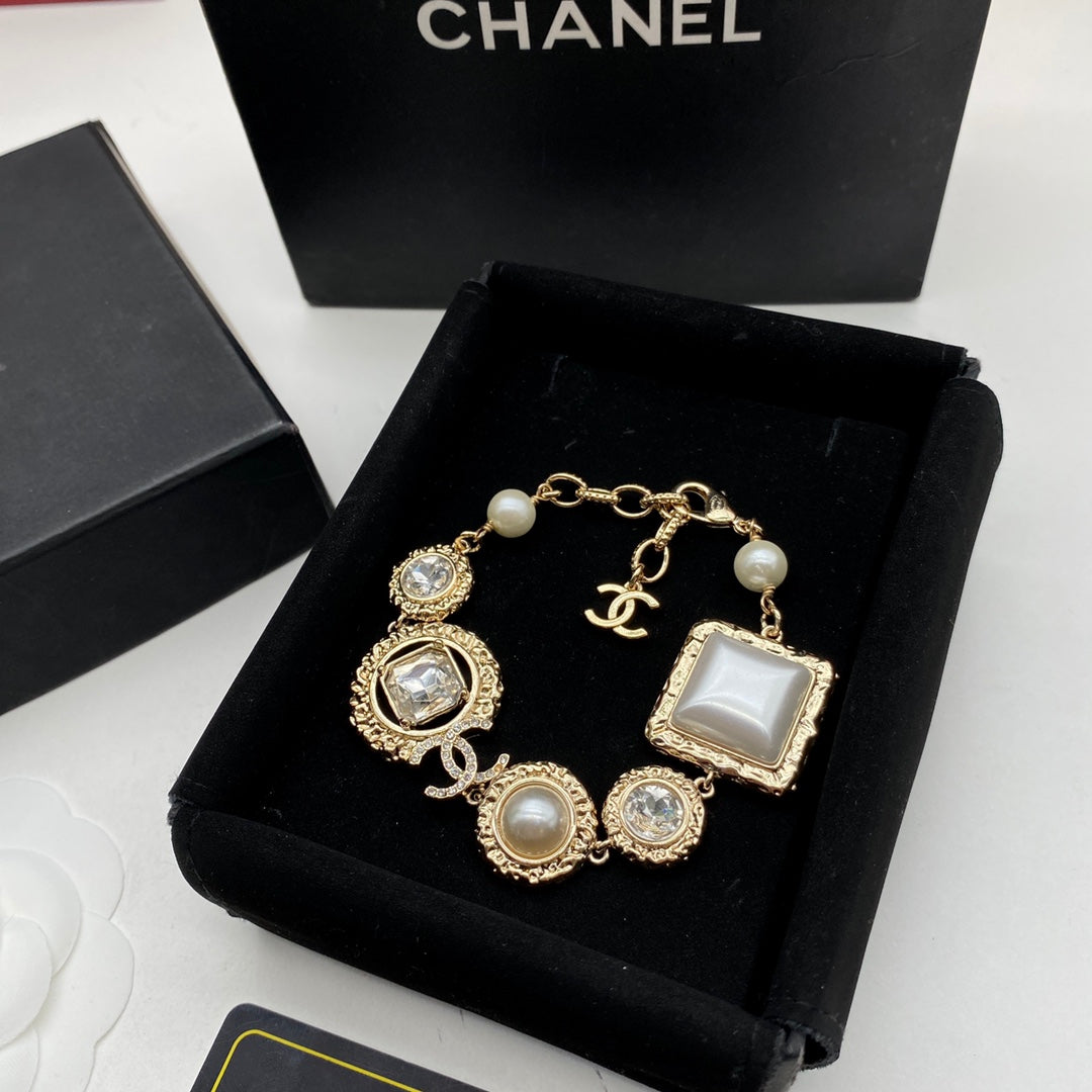 Bracelet réglable Noble Diamond Pearl