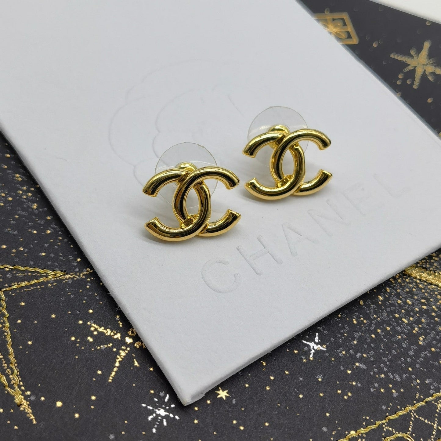Pendientes Doble C Dorados