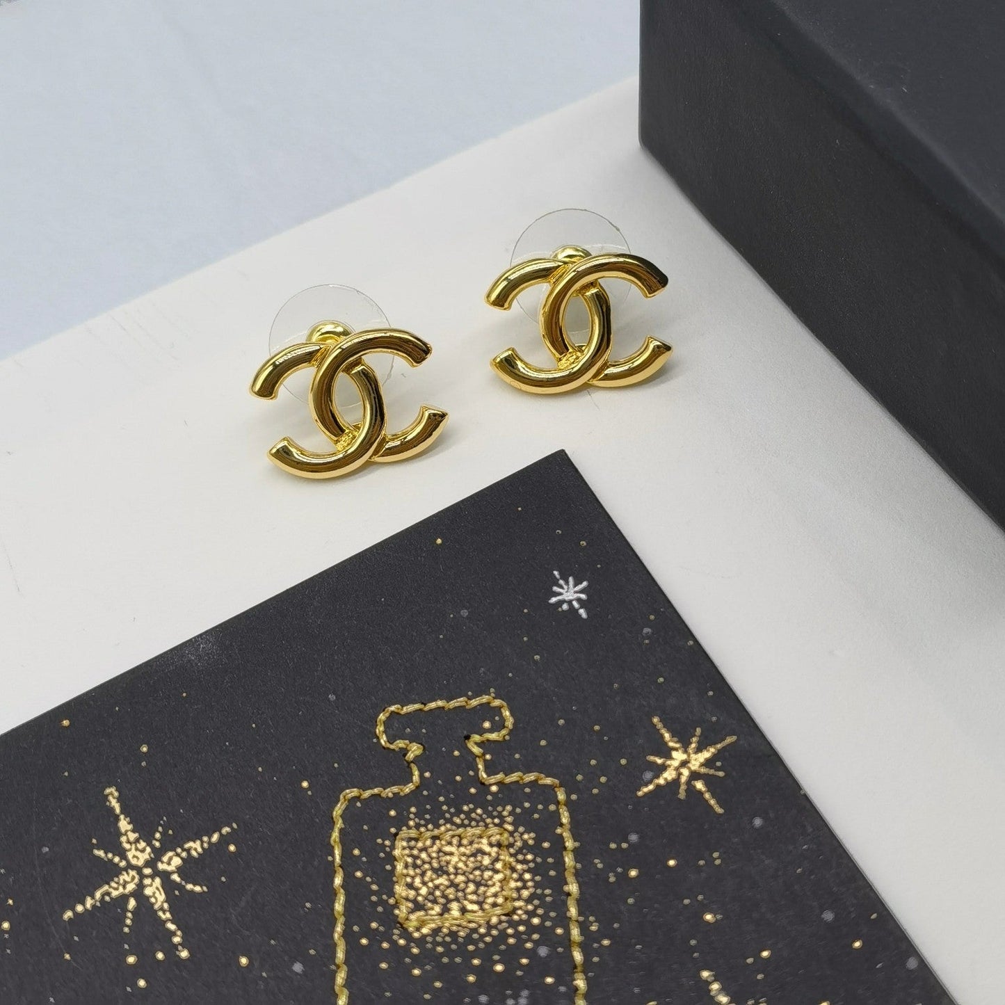 Pendientes Doble C Dorados