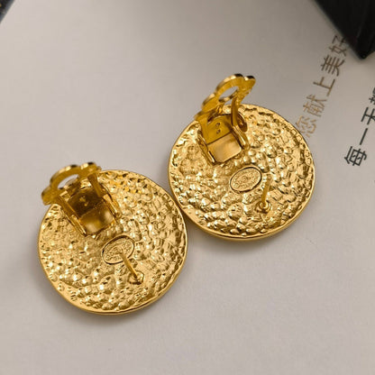 Boucles d'oreilles rondes estampées vintage