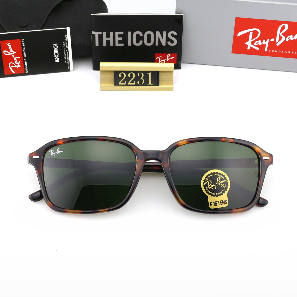 Classic Slim Square Frame Sunglasses - 2231