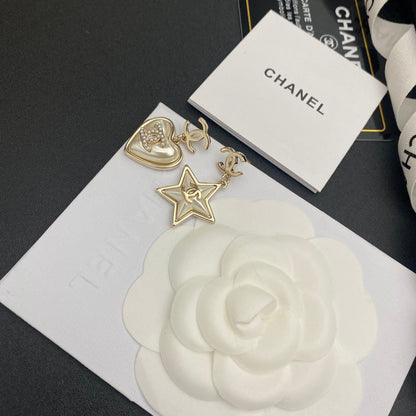 Pendientes de gota con forma de corazón y estrella