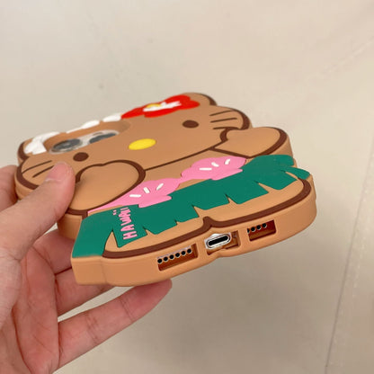 Étui en silicone pour chat mignon d'été